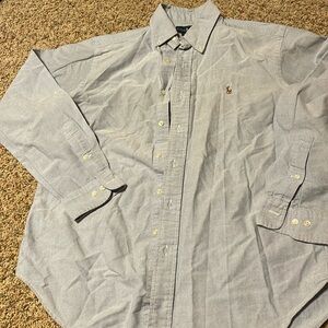 Ralph Lauren classic fit blue oxford button down dress shirt size 15 1/2 34/35